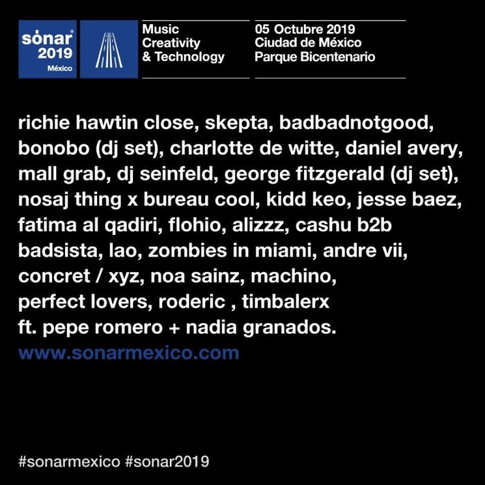 Sonar Mexico Line Up